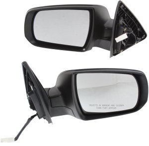 Mirror Pair/Set for 2011-2013 Sorento, Right (Passenger) and Left (Driver), Power, Manual Folding, Non-Heated, Textured, without Blind Spot Detection, Memory, and Signal Light Replacement