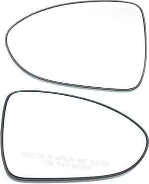 Heated Mirror Glass Pair/Set for Kia Rio 2012-2017, Includes Left (Driver) and Right (Passenger) Sides, with Backing Plate, Hatchback/Sedan, Replacement