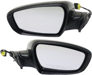 Power Heated Paintable Mirror Pair/Set for KIA FORTE/FORTE5 2017-2018, Manual Folding, Right (Passenger) and Left (Driver), Without BSD, with Puddle and Signal Light Replacement