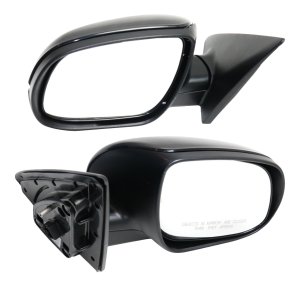 Power Mirror Pair/Set for Kia Forte Koup 2011-2012, Right (Passenger) and Left (Driver), Manual Folding, Heated, Paintable, with Signal Light Replacement