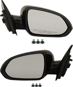 Power Heated Paintable Manual Folding Mirror Pair/Set for Kia Rio 2018-2020 Right (Passenger) and Left (Driver), Without Signal Light, Fits EX/S Models - Replacement