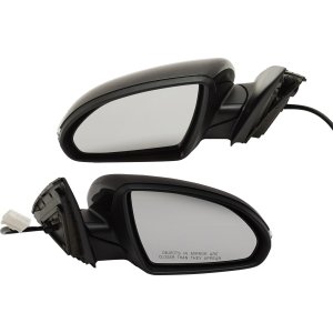 Optima Power Mirror Pair/Set for 2016-2018 Kia, Right (Passenger) and Left (Driver), Manual Folding, Non-Heated, Paintable with Signal Light, excluding Blind Spot Detection and Memory (excludes Hybrid Model) Replacement