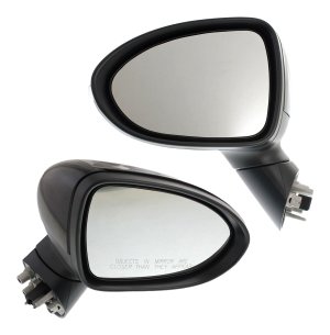 Pair/Set - Power Folding Heated Paintable Mirrors for Kia Rio 2012-2014, Right (Passenger) and Left (Driver), with Signal Light, Suitable for Hatchback/Sedan, Replacement