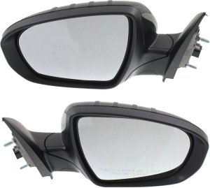 OPTIMA 14-15 Mirror Pair/Set for 2014-2015 Kia Optima Right (Passenger) & Left (Driver), Power Adjustment, Manual Folding, Heated, Paintable, with Signal Light, USA Built Vehicle - Not for Hybrid Model, Replacement