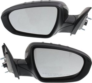 Power Folding Heated Mirror Pair/Set for 2014-2015 Optima (Excluding Hybrid Model), USA Built Vehicle, Right (Passenger) and Left (Driver), Paintable, with Signal Light, without BSD, Replacement