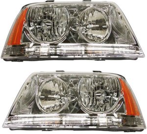 Headlight Assembly Pair/Set for Ford Aviator 2003-2005, Right (Passenger) and Left (Driver), HID/Xenon, Includes HID Pair/Set, Replacement