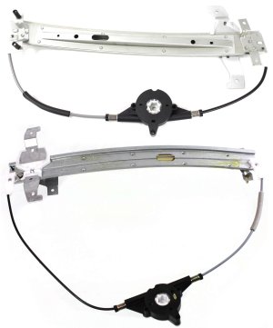 Front and Rear Window Regulator Set for 1990-1993 Lincoln Town Car, Right (Passenger) Side, Power, Without Motor, Replacement