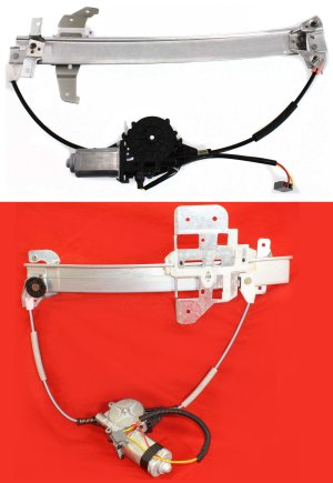 Front and Rear Window Regulator with Power Motor Set for 1995-1997 Lincoln Town Car, Left (Driver) Side Replacement