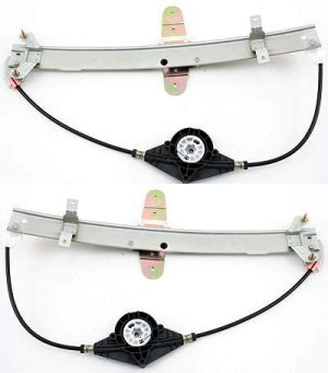 Pair/Set - Rear Window Regulator for Lincoln Town Car 1998-2011, Power w/o Motor, Sedan, Right (Passenger) and Left (Driver), Replacement