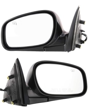 Power Mirror Pair/Set for Lincoln Town Car 1998-2002, Right (Passenger) and Left (Driver), Manual Folding, Heated, Paintable, Without Memory, Replacement