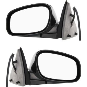 Mirror Pair/Set for 2003-2004 Lincoln Town Car, Right (Passenger) and Left (Driver), Power Adjustment, Manual Folding, Heated, Paintable, Without Memory, Up to March 8, 2004 Replacement