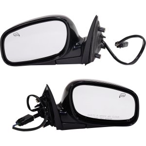 Mirror Pair/Set for 2004-2008 Lincoln Town Car, Right (Passenger) and Left (Driver), Power Operation, Manual Folding, Heated, Paintable, Without Memory, From March 9, 2004 Replacement