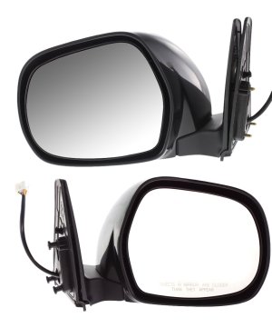 Power Mirror Pair/Set for Lexus GX470 2003-2009, Right (Passenger) and Left (Driver), Manual Folding, Heated, Paintable, with Memory, Replacement
