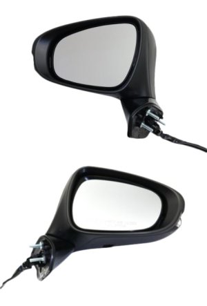 Mirror Pair/Set for Lexus ES300H/ES350 2013-2015 Right (Passenger) and Left (Driver), Power, Manual Folding, Heated, Paintable, with In-housing Signal Light, without Auto Dimming, BSD, and Memory Replacement