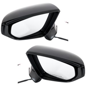 Replacement Mirror Pair/Set for Lexus ES350/ES300H 2019-2021, Right (Passenger) and Left (Driver), Power, Manual Folding, Heated, Base Model, Paintable, Single Light, without Memory, with Puddle Light, Auto-Dimming, Blind Spot Detection, Shadow Line, Side Object Sensor, Japan/North America Built