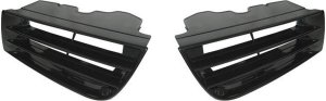 Grille Pair/Set for 2002-2003 Mitsubishi Galant, Right (Passenger) and Left (Driver), Black, Without Emblem Provision, Replacement
