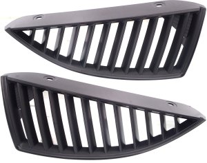 Grille Pair/Set for 2004 Mitsubishi Lancer, Right (Passenger) & Left (Driver), Black, Without Emblem Provision, Non-Antilock Braking System Plastic Replacement