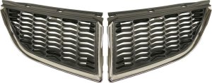 Grille Pair/Set for 2004-2006 Mitsubishi Galant, Right (Passenger) and Left (Driver), Plastic, Chrome Shell with Painted Silver Gray Insert, USA Type, Replacement