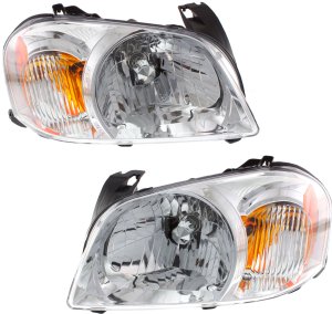 Headlight Assembly Pair/Set for Mazda Tribute 2005-2006, Halogen, Right (Passenger) and Left (Driver) Sides Replacement
