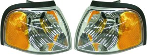 Park Light Lens and Housing Pair/Set for 2001-2010 Mazda Pickup, Right (Passenger) and Left (Driver) Side Replacement