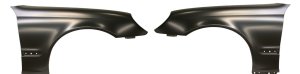 Front Fender Pair/Set for Mercedes-Benz C-Class 2001-2007, Right (Passenger) and Left (Driver), Primed (Ready to Paint), (203) Chassis, Replacement