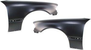 Front Fender Pair/Set for Mercedes-Benz C-Class 1994-2000, Right (Passenger) and Left (Driver), Primed (Ready to Paint), (202) Chassis Replacement