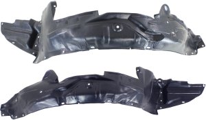 Front Fender Liner Pair/Set for 2002-2003 Mazda Protege/Protege5, Right (Passenger) & Left (Driver), With Side Repeater Lights, Fits Hatchback/Sedan, Replacement