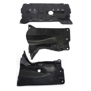 Engine Splash Shield Pair/Set for Mazda Mazda 3 (2004-2009), Mazda 5 (2006-2010), Pair/Set of 3, Under Cover, Right (Passenger) and Left (Driver), Rear, Replacement