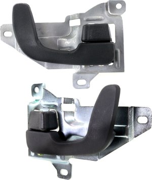 Interior Front Door Handle for 1995-1999 Mitsubishi Eclipse, Right (Passenger) & Left (Driver), Pair/Set of 2, Black, for 1995-2000 Chrysler Sebring Coupe, Replacement Pair/Set