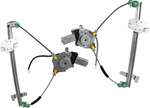 Front Window Regulator Pair/Set for Mazda Protege 1999-2003/Protege5 2002-2003, Right (Passenger) and Left (Driver), Power, with Motor, Replacement