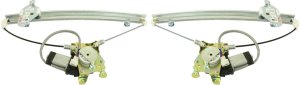 Pair/Set - Front Window Regulator for 2002-2003 Mitsubishi Lancer ES/LS/OZ Rally Models, Right (Passenger) and Left (Driver), Power with Motor, Replacement