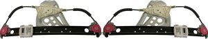 Rear Window Regulator Pair/Set for Mercedes-Benz S-Class 2000-2006, Right (Passenger) and Left (Driver), Power, Without Motor, Replacement