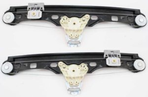 Rear Window Regulator Pair/Set for Mercedes-Benz C-Class 2001-2005, Right (Passenger) & Left (Driver), Power, Without Motor, Replacement