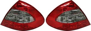 Tail Light Pair/Set for Mercedes-Benz E-Class 2007-2009, Right (Passenger) and Left (Driver), Lens and Housing, Halogen, w/o Appearance Package, Sedan, (211) Chassis Replacement
