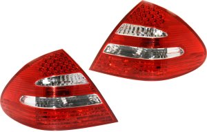Tail Light Pair/Set for Mercedes-Benz E-Class Sedan 2003-2006, Right (Passenger) and Left (Driver) Lens and Housing, with Avantgarde Package, Replacement