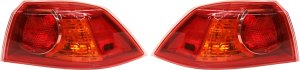 Pair/Set - Outer Tail Light Assembly for Mitsubishi Lancer 2008-2013, Right (Passenger) and Left (Driver), Excludes Sportback Models, for 2009-2013 Non-Turbo Models, Replacement