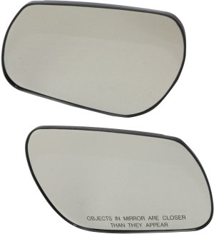 Mirror Glass Replacement Pair/Set for Mazda 3 2004-2009 and Mazda 6 2006-2008, Includes Right (Passenger) and Left (Driver) Sides, Power, Non-Heated, Hatchback/Sedan, (Mazda 6, with Turbo), Backing Plate Included