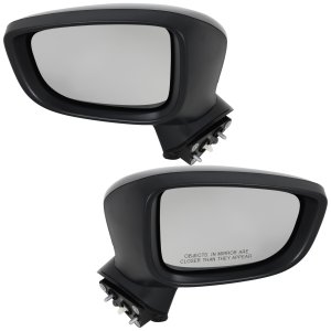 Mirror Pair/Set for 2017-2018 Mazda 3 - Right (Passenger) and Left (Driver), Power, Manual Folding, Non-Heated, Paintable, with Signal Light, without Blind Spot Detection and Memory, Mexico Built Vehicle Replacement