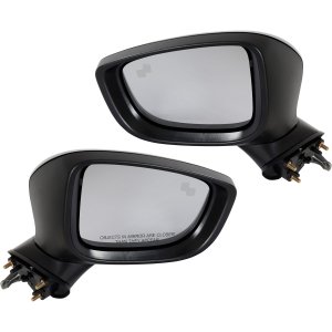 Mirror Pair/Set for Mazda CX-5 (2017-2023), Right (Passenger) and Left (Driver) Side, Manual Folding, Power, Non-Heated, Paintable, with Blind Spot Detection and Signal Light, without Auto Dimming and Memory, Replacement