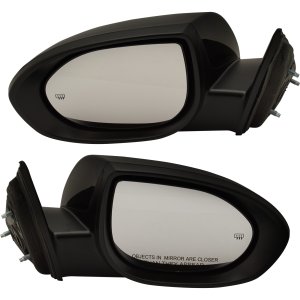 Power Mirror Pair/Set for 2011-2013 Mazda 6, Right (Passenger) and Left (Driver), Non-Folding, Heated, Paintable, Without Signal Light, Replacement