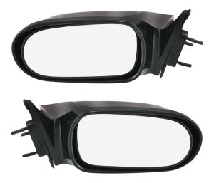 Power Mirror Pair/Set for 2000-2002 Mazda 626, Right (Passenger) and Left (Driver), Non-Folding, Non-Heated, Ready-to-Paint Replacement