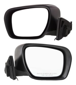 Power Mirror Pair/Set for Mazda 5 (2006-2010), Includes Right (Passenger) and Left (Driver) Manual Folding, Non-Heated, Paintable Replacement Mirrors