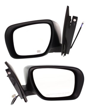 Power Heated Manual Folding Mirror Pair/Set for Mazda CX-7 2007-2012, Right (Passenger) and Left (Driver), Paintable, Without Auto Dimming, Blind Spot Detection, Memory, and Signal Light Replacement