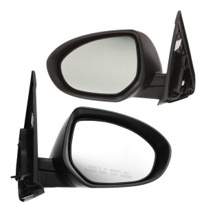 Power Heated Paintable Mirror Pair/Set for Mazda 3 2010-2013, Manual Folding, Right (Passenger) and Left (Driver) Side, with Signal Light - Replacement