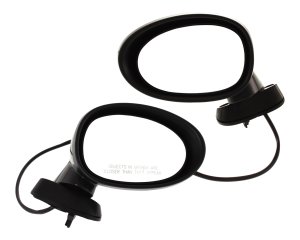 Power Mirror Pair/Set for 2006-2015 Mazda MX-5 Miata, Right (Passenger) and Left (Driver), Manual Folding, Non-Heated, Paintable, Replacement