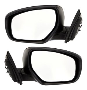 Power Mirror Pair/Set for 2010-2015 Mazda CX-9, Right (Passenger) and Left (Driver), Manual Folding, Non-Heated, Paintable, Convex Glass, without Auto Dimming, Blind Spot Detection, Memory, and Signal Light Replacement