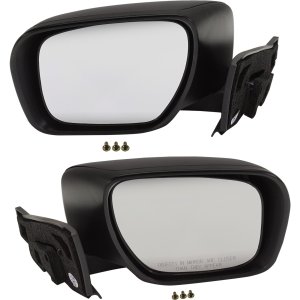Mirror Pair/Set for Mazda CX-7 (2010-2012) Mazda 5 (2008-2017), Right (Passenger) and Left (Driver), Power Control, Manual Folding, Heated, Paintable, w/o Auto Dimming, Blind Spot Detection, Memory, Signal Light Replacement