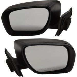 Power Mirror Pair/Set for Mazda 5 (2012-2017), Right (Passenger) and Left (Driver), Manual Folding, Heated, Paintable, with Signal Light, Replacement