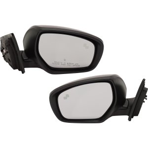 Mirror Pair/Set for Mazda CX-9 2014-2015, Right (Passenger) and Left (Driver), Power, Manual Folding, Heated, Paintable, with Blind Spot Detection in Glass and In-housing Signal Light, without Auto Dimming and Memory, Replacement
