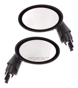 Mirror Pair/Set for 2002-2008 Cooper, Right (Passenger) and Left (Driver), Power, Manual Folding, Heated, Paintable, without Auto Dimming, Blind Spot Detection, Memory, and Signal Light, Convex Glass Replacement